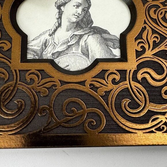 Metal Frame Ornate Bronze Tone with Bow 6.75 x 6.75" - Picture 9 of 9